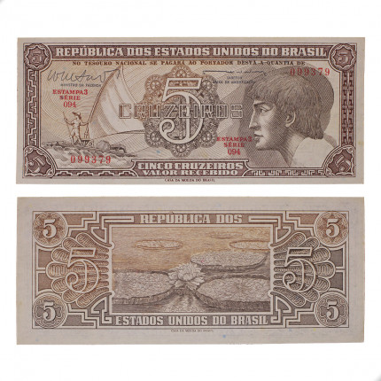 Cédula C-112 5 Cruzeiros 1962 Série 094 SOB/FE