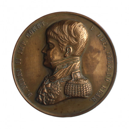 Medalha 01c* D.Pedro II (menino) Imp. E Def. Perp. Do Brazil - Pedra Fundamental Santa Casa de Misericórdia RJ 1840 MBC/