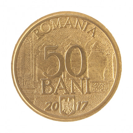 Moeda KM#362 50 Bani 2017 SOB/FC Romênia Europa União Europeia Latão R Níquel Ø23,75mm 6,1gr.