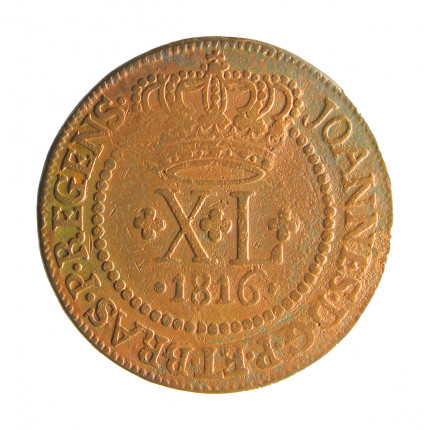 Moeda C-415 XL Réis 1816 B MBC Cobre Ø35mm 14,34gr.