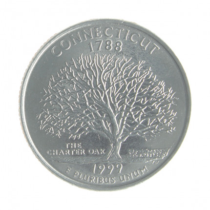 Moeda KM#297 Quarter Dollar Estado Connecticut 1999 D FC USA América Cupro-Níquel Ø24,26mm 5,67gr.