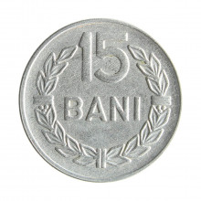 Moeda KM#93 15 Bani 1966 SOB Romênia Europa República Socialista Aço R Níquel Ø19,5mm 2,88gr