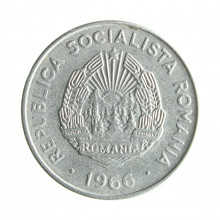 Moeda KM#93 15 Bani 1966 SOB Romênia Europa República Socialista Aço R Níquel Ø19,5mm 2,88gr