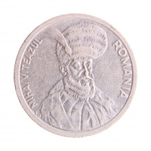 Moeda KM#111 100 Lei 1993 MBC Romênia Europa Mihai Viteazul - Miguel o Bravo Aço R Níquel Ø29,1mm 8,7gr