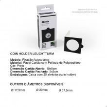 Coins Holder Porta Moedas Preto Autocolante Leuchtturm