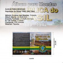 Álbum para Moedas República do Brasil Réis 1889 - 1942