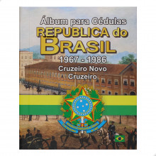 Álbum para Cédulas República do Brasil Cruzeiro Novo e Cruzeiro 1967 - 1986
