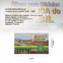 Álbum para Cédulas República do Brasil Cruzeiro Novo e Cruzeiro 1967 - 1986
