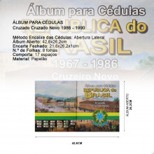 Álbum para Cédulas República do Brasil Cruzado e Cruzado Novo 1986 - 1990