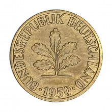 Km#107 5 Pfenning 1950 F - Stuttgart MBC Alemanha República Federativa Europa