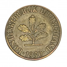 Km#107 5 Pfenning 1950 F - Stuttgart MBC Alemanha República Federativa Europa