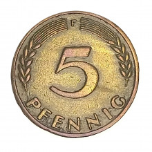 Km#107 5 Pfenning 1950 F - Stuttgart MBC Alemanha República Federativa Europa