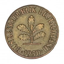 Km#107 5 Pfenning 1950 F - Stuttgart MBC Alemanha República Federativa Europa
