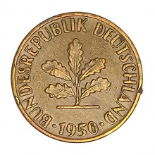 Km#107 5 Pfenning 1950 D - Munique MBC Alemanha República Federativa Europa