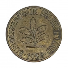 Km#107 5 Pfenning 1950 D - Munique MBC Alemanha República Federativa Europa
