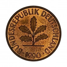 Km#106a 2 Pfenning 1990 J - Humburgo MBC+ Alemanha República Federativa Europa