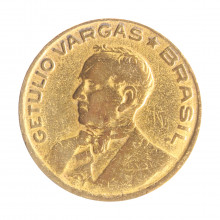 Moeda V-182 10 Centavos 1946 MBC C/Sinais de Limpeza S/Sigla Bronze Alumínio Ø17mm 3gr.