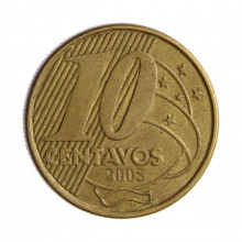 10 Centavos 2005 MBC Cunho Quebrado