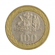 Km#236 100 Pesos  2006 So MBC  Chile  América  Bimetálico  23.5(mm) 7.58(gr)