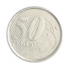 50 Centavos 2008 MBC Cunho Quebrado