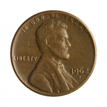 Km#201 1 Cent 1962 D MBC Estados Unidos  América  Lincoln Memorial  Bronze 19(mm) 3.11(gr)