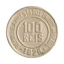 Moeda V-083 100 Réis 1929 MBC  Cupro-Níquel Ø21mm 5gr.