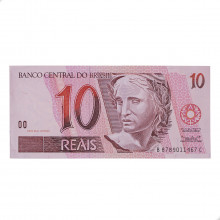 Cédula C-293 10 Reais 1999 SOB - Pedro S. Malan / Armínio Fraga Neto (2ª chancela)