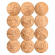 Set 12 Moedas 1/4 Euro FC Comemorativa Olimpíadas Paris 2024 Oficial