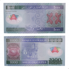 Cédula P#19b 1000 Ouguiya 2014 Mauritânia África FE Polímero
