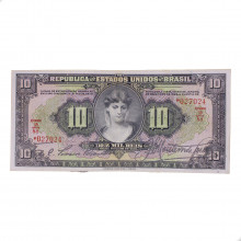 Cédula R-184 10 Mil Réis 1927 C/ Leve Manchas SOB