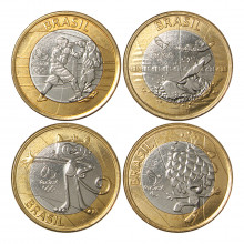 Set 4 Moedas 1 Real 2016 SOB Olimpíadas Rio 2016 4ª Tiragem