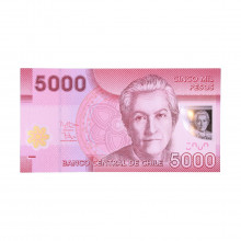 Cédula P#163e 5000 Pesos 2014 Polímero Chile América FE