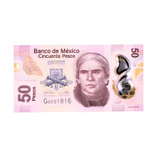 Cédula P#123Aaf 50 Pesos 2019 Polímero México América FE