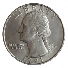 Quarter Dollar 1991 P MBC+ Washington Quarter EUA América
