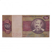 Cédula C-146a 100 Cruzeiro 1974 Série 00023 *A Escassa Gola Alta MBC