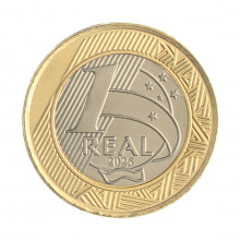 Moeda 1 Real 2025 FC 60 Anos do Banco Central Bimetálico Ø27mm 7gr.
