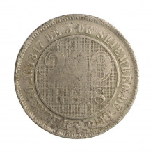 Moeda V-033 200 Réis 1887 BC Cupro Níquel Ø32mm 15gr.