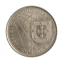 Moeda KM#648 100 Escudos 1989 FC Portugal Europa Colonização dos Açores Cupro-Níquel Ø33,8mm 16,5gr.