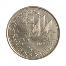 Moeda KM#648 100 Escudos 1989 FC Portugal Europa Colonização dos Açores Cupro-Níquel Ø33,8mm 16,5gr.