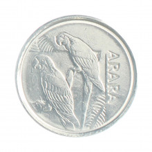 Moeda V-431 5 Cruzeiros Reais 1994 SOB Arara Data Difícil Aço Inoxidável Ø21mm 3,3gr.