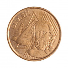 Moeda V-474 5 Centavos 2008 BC Data Difícil Aço Revestido de Cobre Ø22mm 4,1gr.