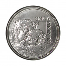 Moeda V-435 50 Cruzeiros Reais 1994 FC Onça Pintada Aço Inoxidável Ø23mm 3,9gr.