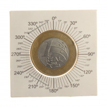 Moeda V-580 1 Real 2008 MBC Reverso Horizontal Bimetálico Ø27mm 7gr.