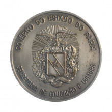 Medalha Cinquentenário Morte Olavo Bilac 1968 MBC Brasil América Bronze Prateado Ø50mm 40gr.