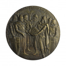 Medalha Cinquentenário da Cidade de Chaves 1929-1979 1979 MBC/SOB Portugal Europa Bronze Ø90mm 276gr.