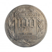 Medalha 04BP 100 Anos do Jornal A Provincia do Pará Assis Chateaubriand - Fundador 1976 MBC/SOB Brasil América Bronze Pr