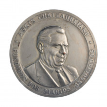 Medalha 04BP 100 Anos do Jornal A Provincia do Pará Assis Chateaubriand - Fundador 1976 MBC/SOB Brasil América Bronze Pr