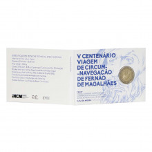 Blister Moeda KM#895 2 Euros 2019  FC Portugal América  500º aniversário da circum-navegação de Magalhães PROOF Bimetáli