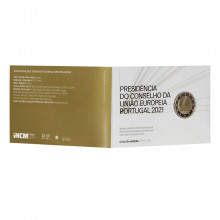 Blister Moeda KM#921 2 Euros 2021  FC Portugal América  Presidência Portuguesa do Conselho da União Europeia PROOF Bimet