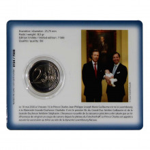 Blister Moeda KM#166 2 Euros 2020  FC Luxemburgo Europa  Nascimento do Príncipe Carlos Jean Phillipe Joseph Marie Guilla